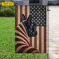 July 4th French Bulldog USA Garden Flag & House Flag, Wrapped In Freedom French Bulldog Outdoor Decor, Independence Day Yard Flag Gift For French Bulldog Lover