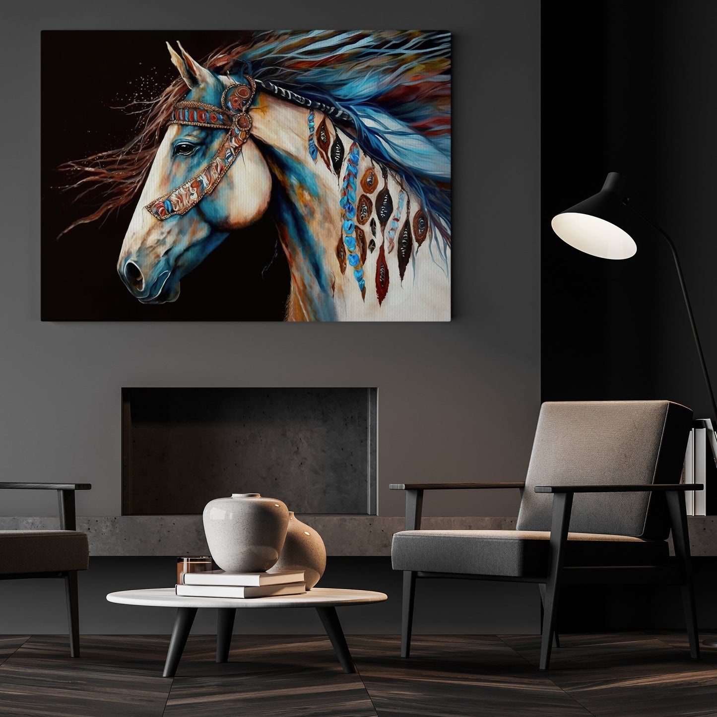 Impressionistic Abstract Horse, Victorian Horse Canvas Painting, Modern Wall Art Decor - Poster Gift For Horse Lovers