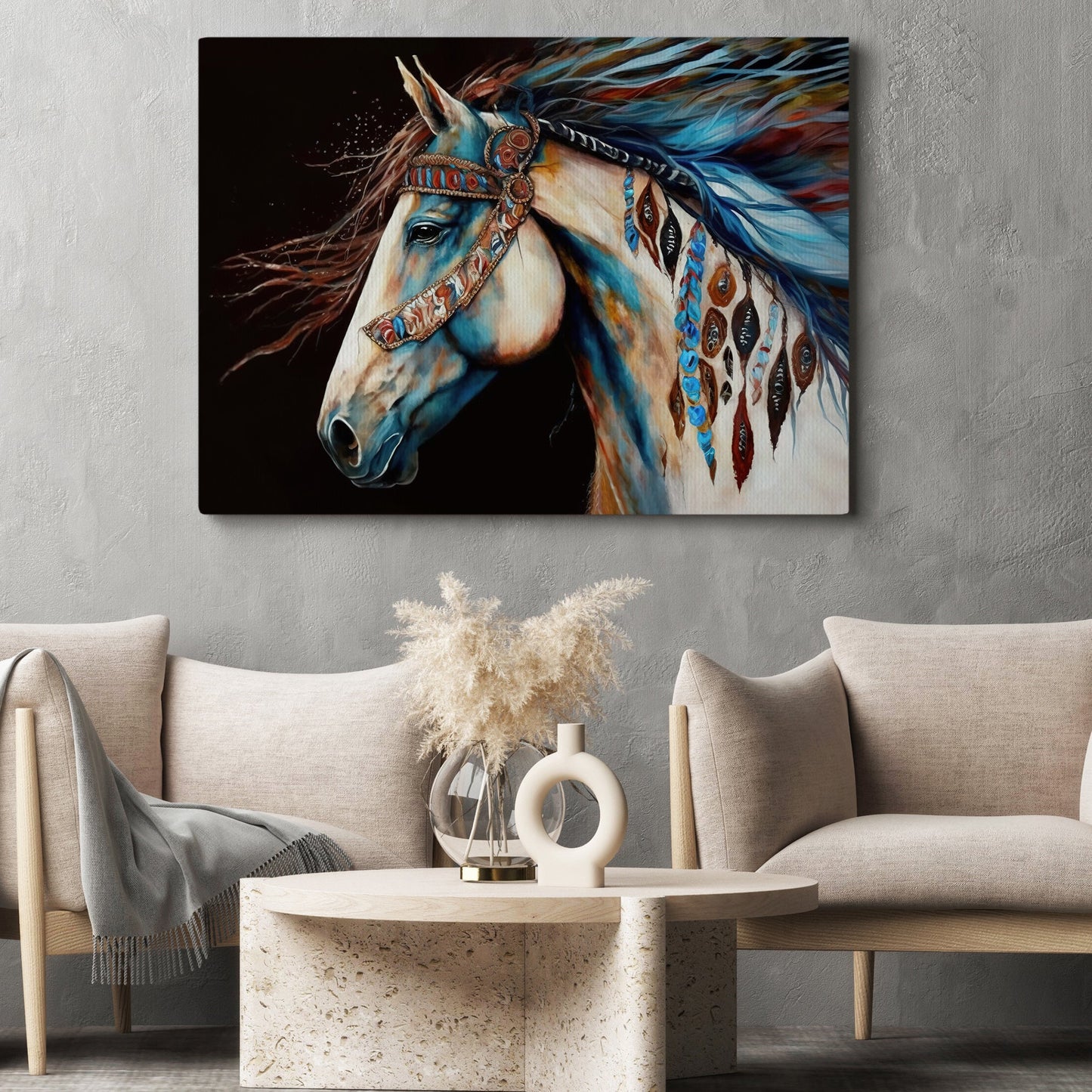 Impressionistic Abstract Horse, Victorian Horse Canvas Painting, Modern Wall Art Decor - Poster Gift For Horse Lovers