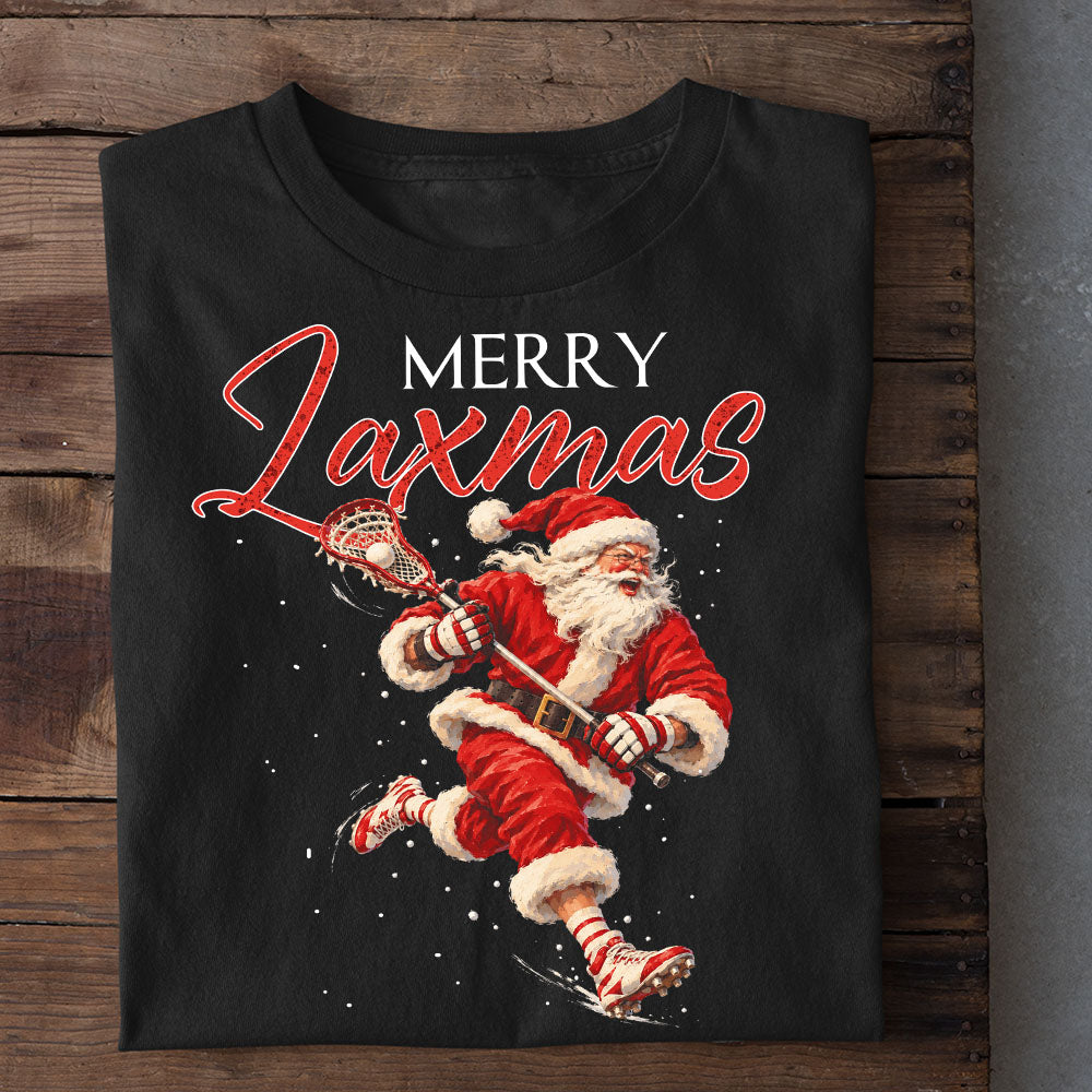 Christmas Santa Lacrosse Sweatshirt, Merry Laxmas Crewneck Sweatshirt Xmas Gift For Lacrosse Lover