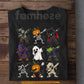 Halloween Black Cat Costume T-Shirt, Cute Zombie Ghost Pumpkin Skeleton Witch Cat Tees Spooky Season Gift For Cat Lover