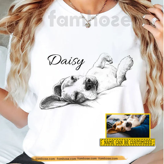 Personalized Dog T-shirt, Minimalist Dog Drawing Tees Gift For Dog Lovers
