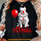 Cool Halloween Pitbull Dog T-shirt, Pitbull Holding A Balloon, Gift For Dog Lovers, Dog Owners, Dog Tees