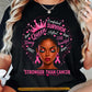 Afro Black Girl Breast Cancer Awareness T-shirt, Stronger Than Cancer Pink Ribbon Tees Gift