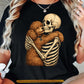 Cute Halloween Poodle & Skeleton T-Shirt, Skeleton Hugging Dog Tees Spooky Season Gift For Poodle Dog Lover