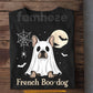 Cute Halloween French Bulldog Ghost T-Shirt, French Boo-dog Tees Spooky Season Gift For Dog Lover