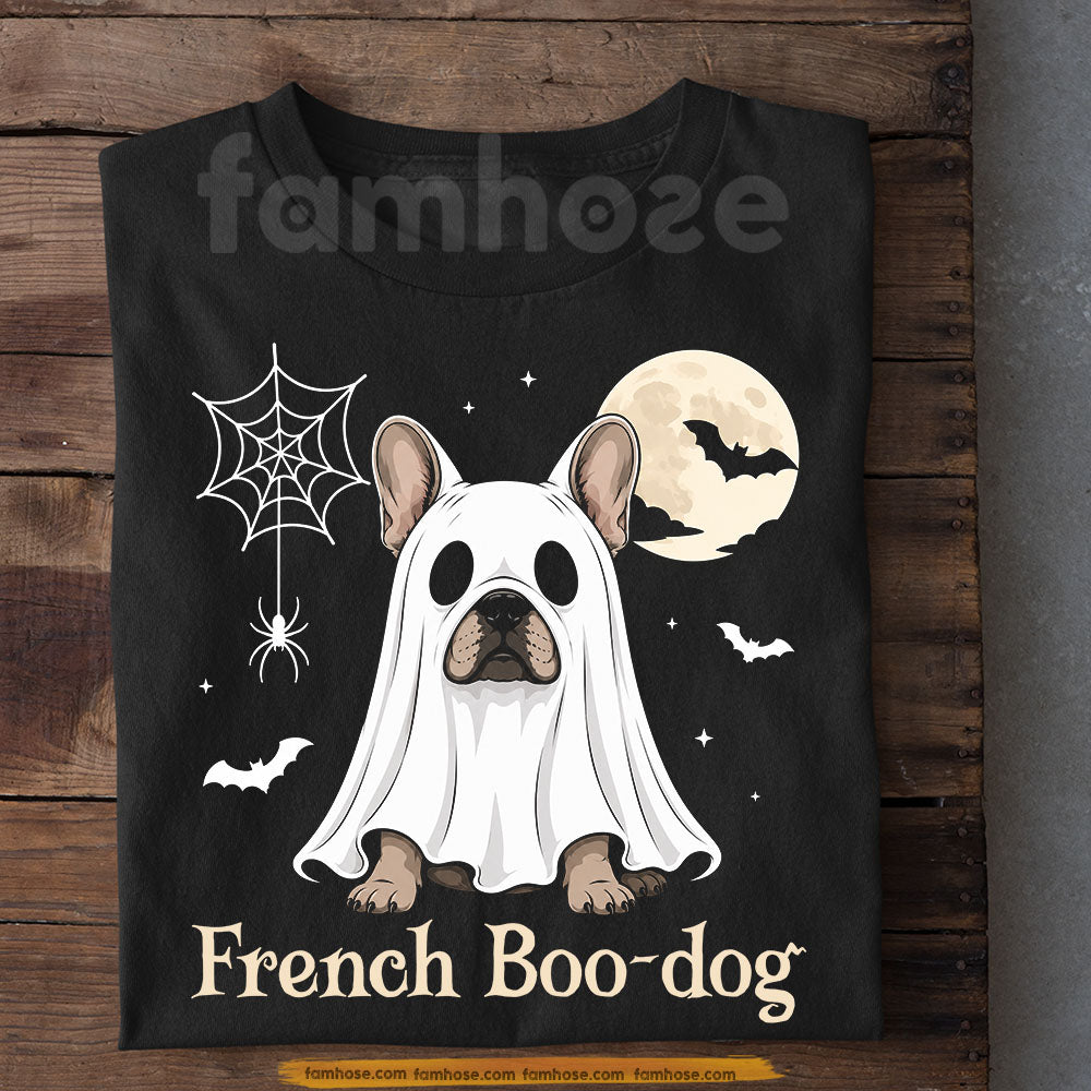 Cute Halloween French Bulldog Ghost T-Shirt, French Boo-dog Tees Spooky Season Gift For Dog Lover