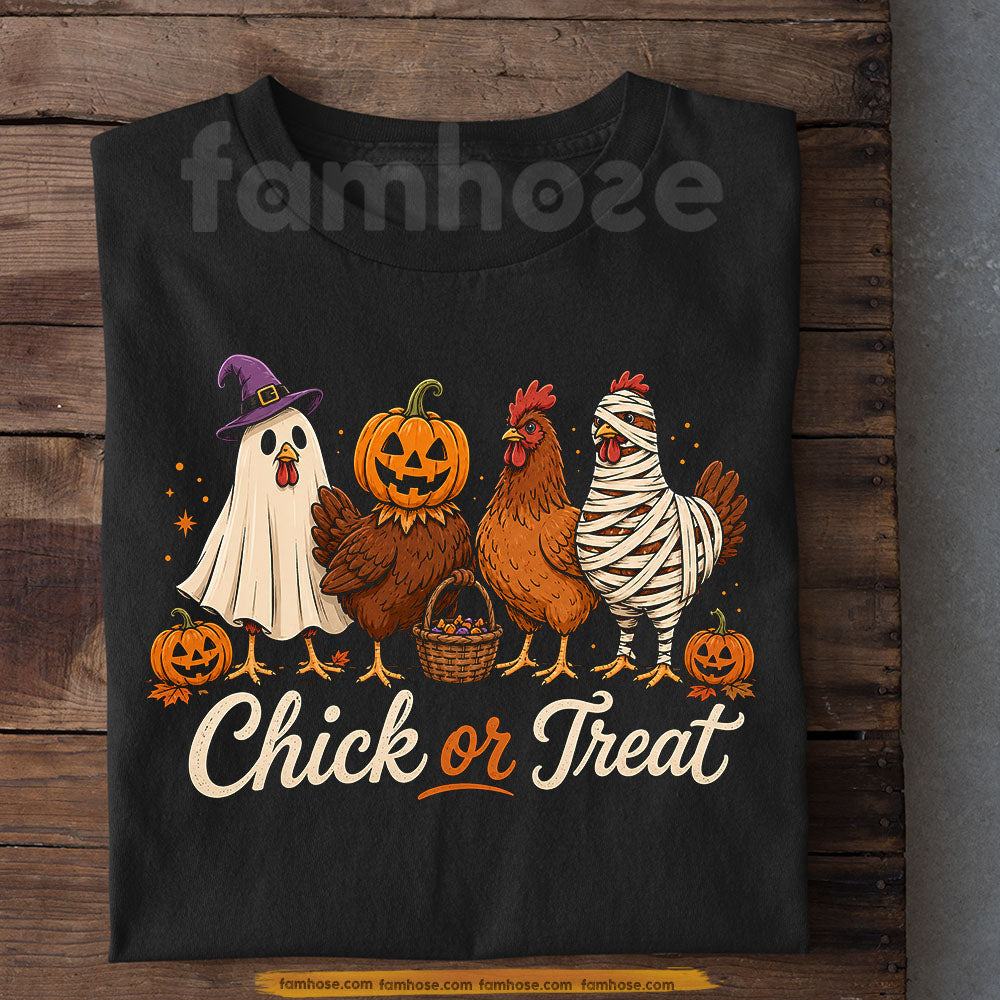 Funny Halloween Chicken T-Shirt, Chick Or Treat Tees Spooky Season Gift For Chicken Lover