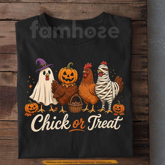 Funny Halloween Chicken T-Shirt, Chick Or Treat Tees Spooky Season Gift For Chicken Lover