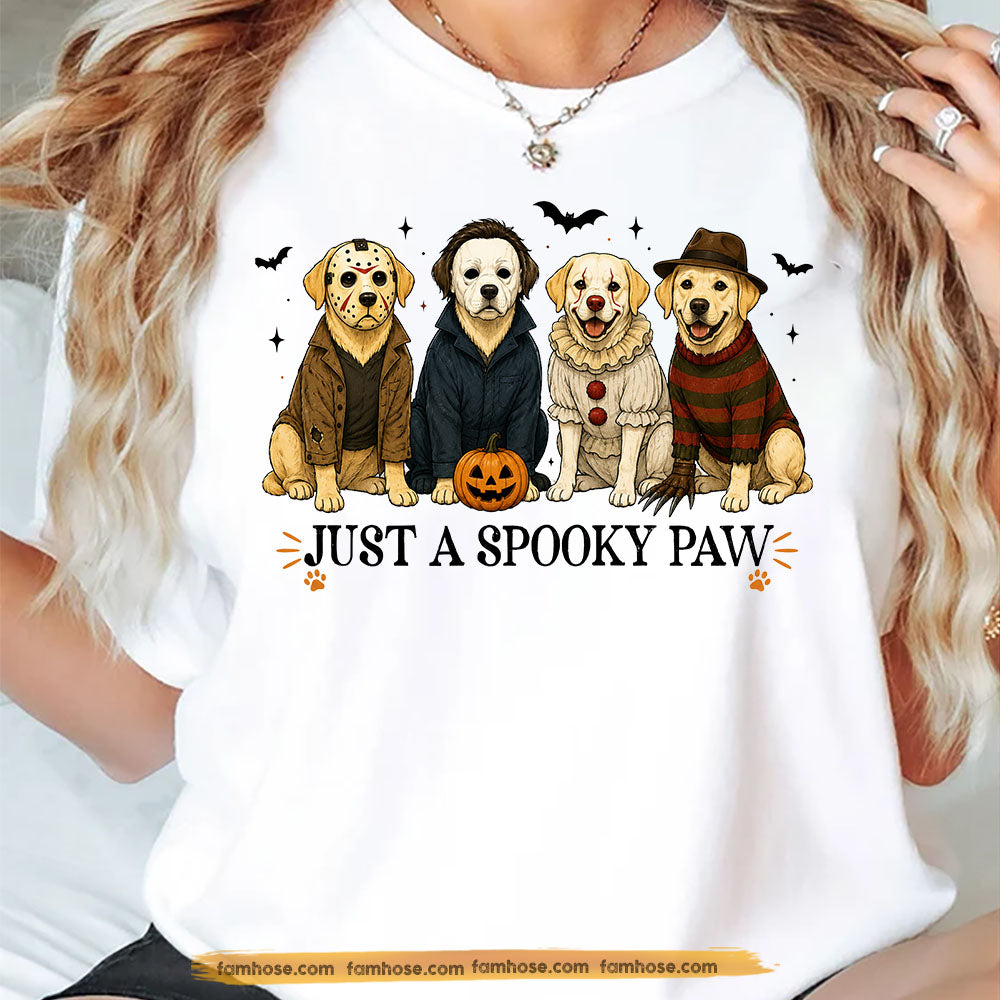 Halloween Labrador Dog T-Shirt, Just A Spooky Paw Tees Spooky Season Gift For Labrador Dog Lover