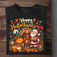 Vintage Thanksgiving Halloween Christmas Turkey T-shirt, Happy Hallothanksmas Thankful Tees Spooky Season Gift For Turkey Lover
