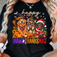Thanksgiving Halloween Christmas Dog T-shirt, Happy Hallothanksmas Thankful Tees Spooky Season Gift For Dog Lover