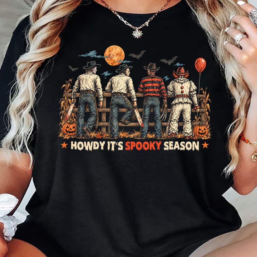 Halloween Cowboy T-Shirt, Howdy It's Spooky Season Tees Gift For Cowboys, Horror Movie Fans
