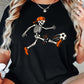 Funny Halloween Soccer Skeleton T-shirt, Kicked My Leg Off Tees Spooky Season Gift For Soccer Lover