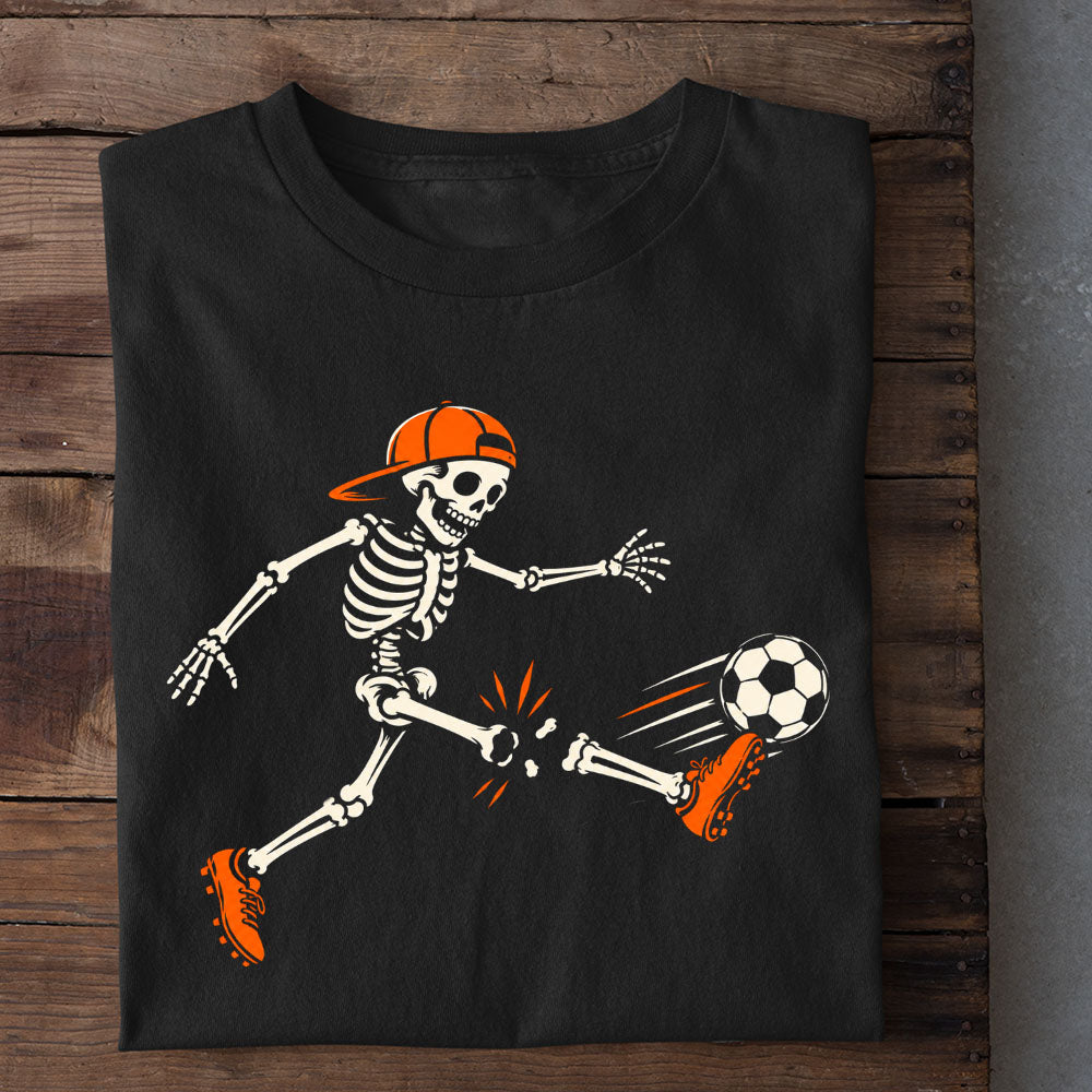 Funny Halloween Soccer Skeleton T-shirt, Kicked My Leg Off Tees Spooky Season Gift For Soccer Lover