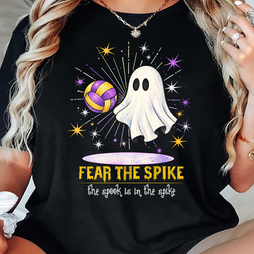 Halloween Volleyball Boo T-shirt, Fear The Spike Tees Spooky Season Gift For Volleyball Lover