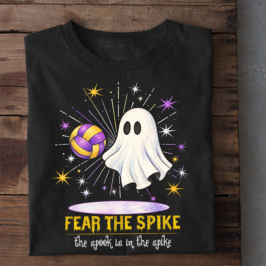 Halloween Volleyball Boo T-shirt, Fear The Spike Tees Spooky Season Gift For Volleyball Lover