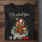 Christmas Santa Cowboy Riding Horse Sweatshirt, Oh What Fun It Is To Ride Crewneck Sweatshirt Xmas Gift For Cowboys