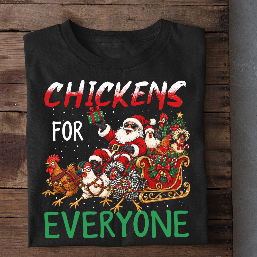 Funny Christmas Chicken Sweatshirt, Chickens For Everyone Crewneck Sweatshirt Xmas Gift For Chicken Lover