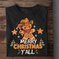 Merry Christmas Y'all Cowboy Sweatshirt, Giddy Up Gingerbread Crewneck Sweatshirt Xmas Gift For Cowboy Lover