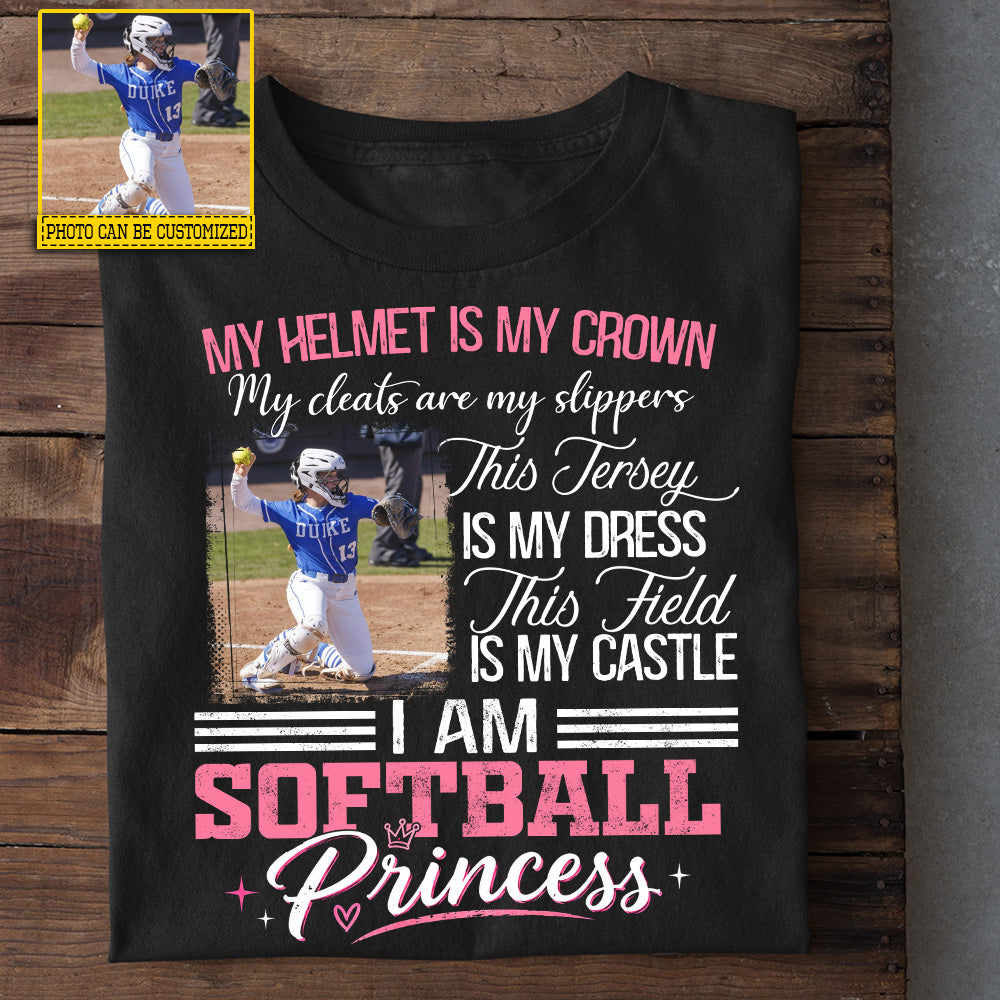 Personalized Softball T-shirt, I Am Softball Princess Sport Tees Gift For Softball Lover