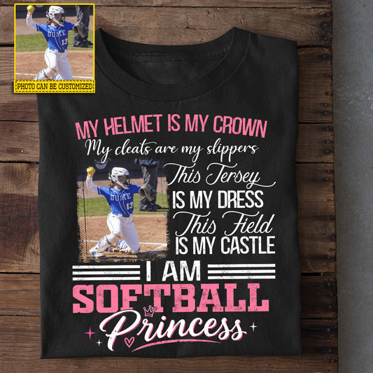 Personalized Softball T-shirt, I Am Softball Princess Sport Tees Gift For Softball Lover