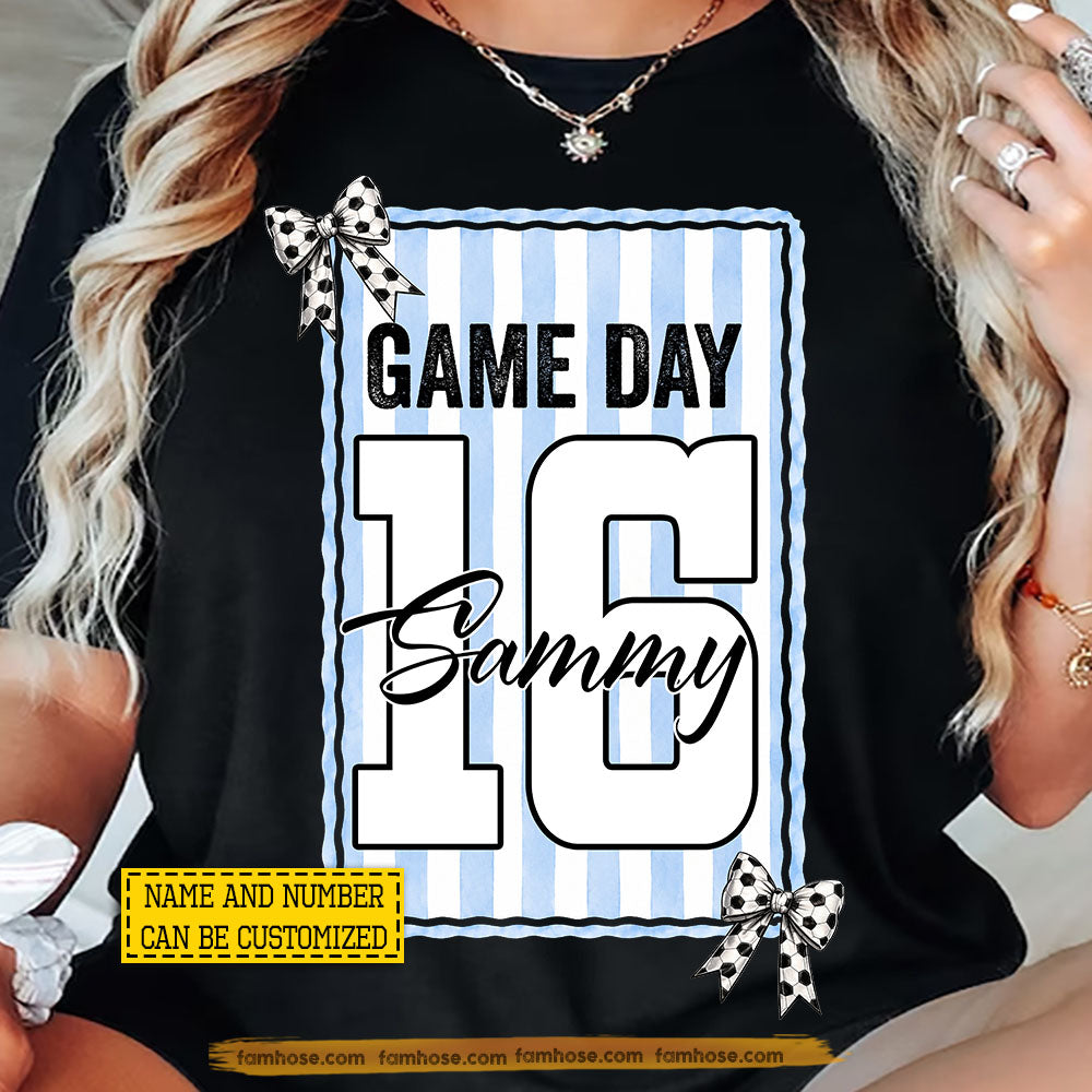 Personalized Soccer T-shirt, Game Day Sport Tees Gift For Soccer Lover