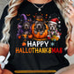Halloween Pitbull Dog T-Shirt, Happy Hallo Thanks Mas Dog Tees Spooky Season Gift For Pitbull Dog Lover