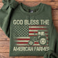 America Farmer Sweatshirt, God Bless The American Farmer Crewneck Sweatshirt Gift For Tractor Lovers