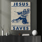 Jesus Saves, Motivational Canvas Painting, Inspirational Quotes Wall Art Decor - Poster Gift For Hockey Lovers