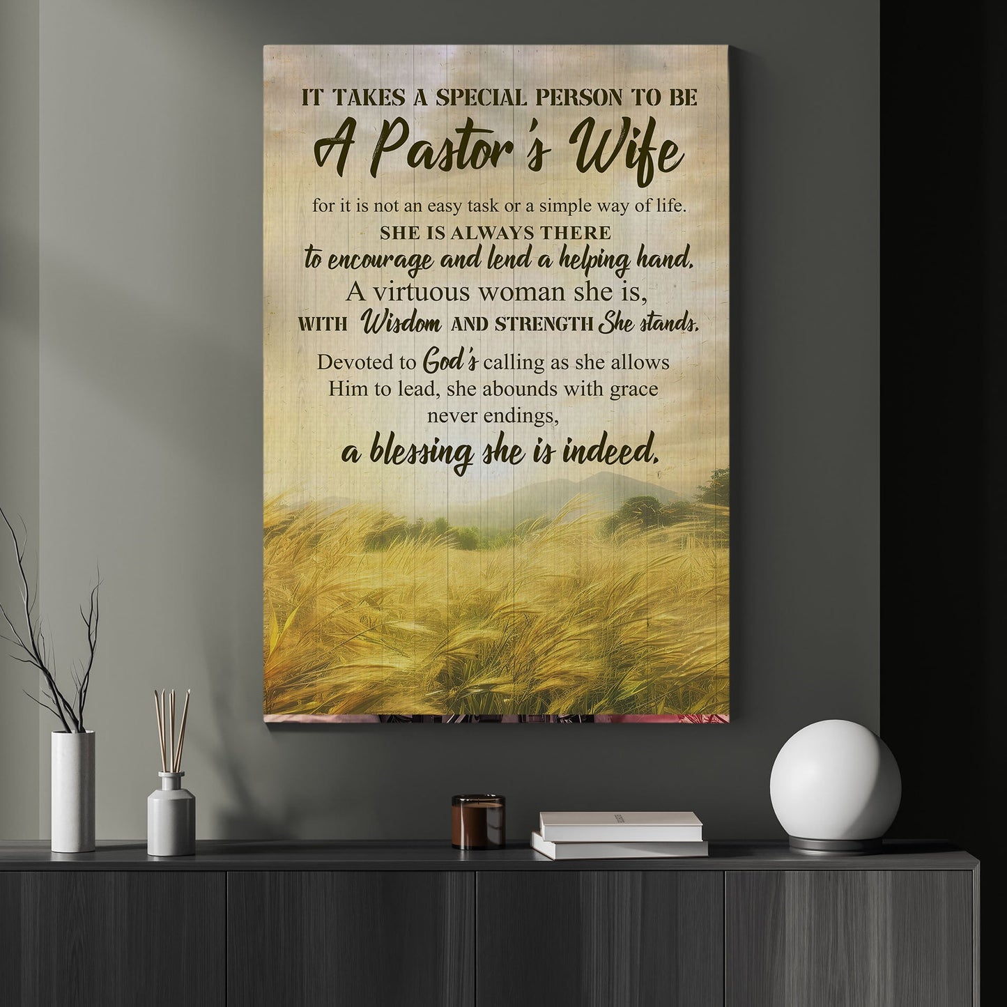 A Pastor's Wife To Encourage And Lend A Helping Hand, Valentine's Day Canvas Painting, Love Wall Art Decor - Valentines Poster Gift For Wife