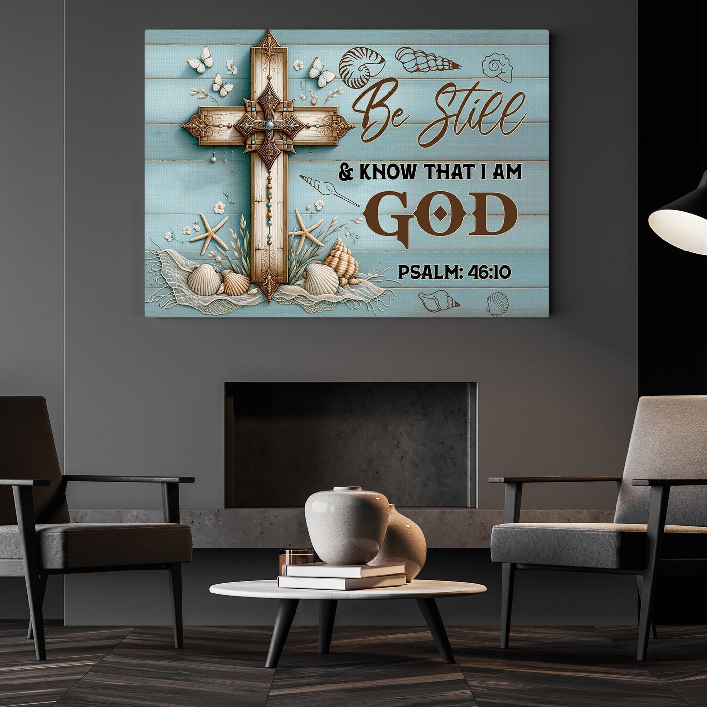 Be Still Know I'm God, God Canvas Painting, Inspirational Quotes Wall Art Decor, Poster Gift For Christian Lovers