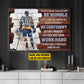 Be Humble Be Confident Work Hard, Personalized Motivational Hockey Canvas Painting, Inspirational Quotes Wall Art Decor, Poster Gift For Hockey Lovers