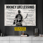 Personalized Motivational Hockey Girl Canvas Painting, Hockey Life Lessons, Inspirational Quotes Wall Art Decor, Poster Gift For Hockey Lovers