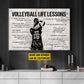 Volleyball Life Lessons, Personalized Motivational Volleyball Canvas Painting, Inspirational Quotes Wall Art Decor, Poster Gift For Volleyball Lovers