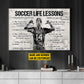 Soccer Life Lessons, Personalized Motivational Soccer Canvas Painting, Inspirational Quotes Wall Art Decor, Poster Gift For Soccer Girl Lovers