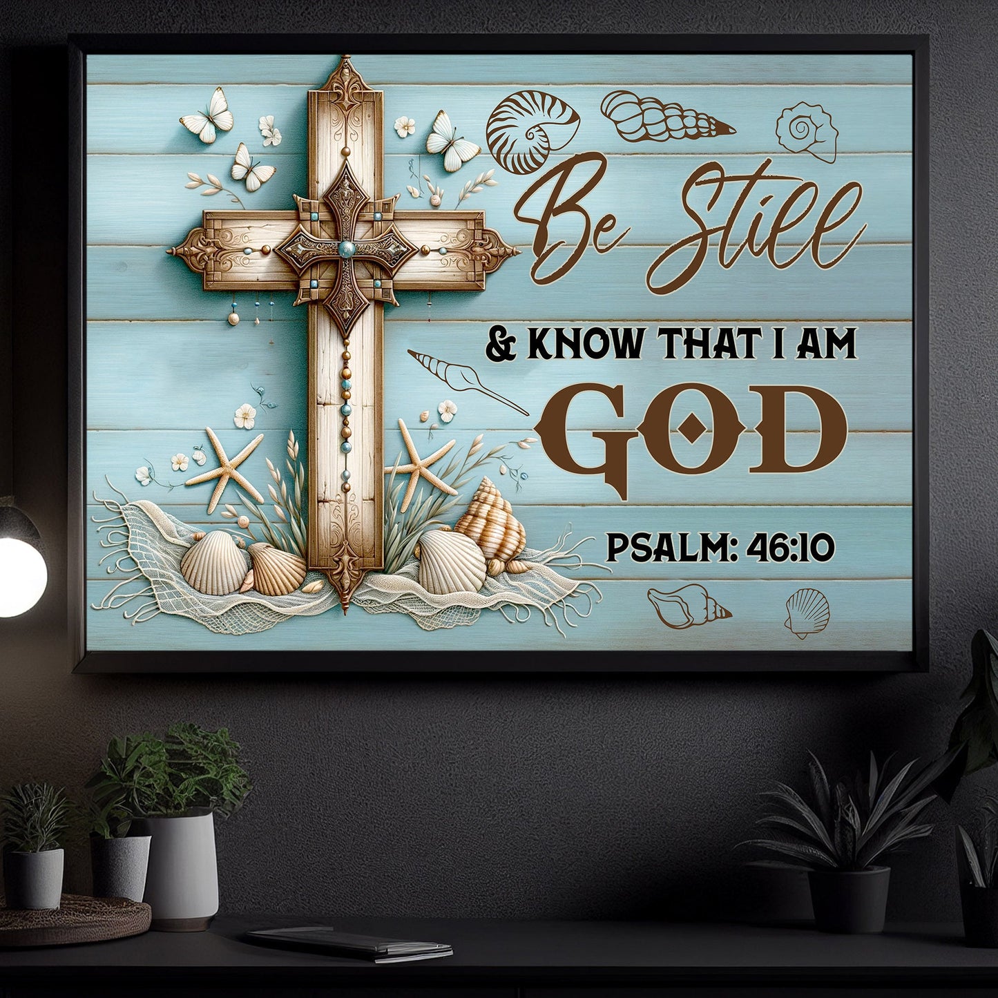 Be Still Know I'm God, God Canvas Painting, Inspirational Quotes Wall Art Decor, Poster Gift For Christian Lovers