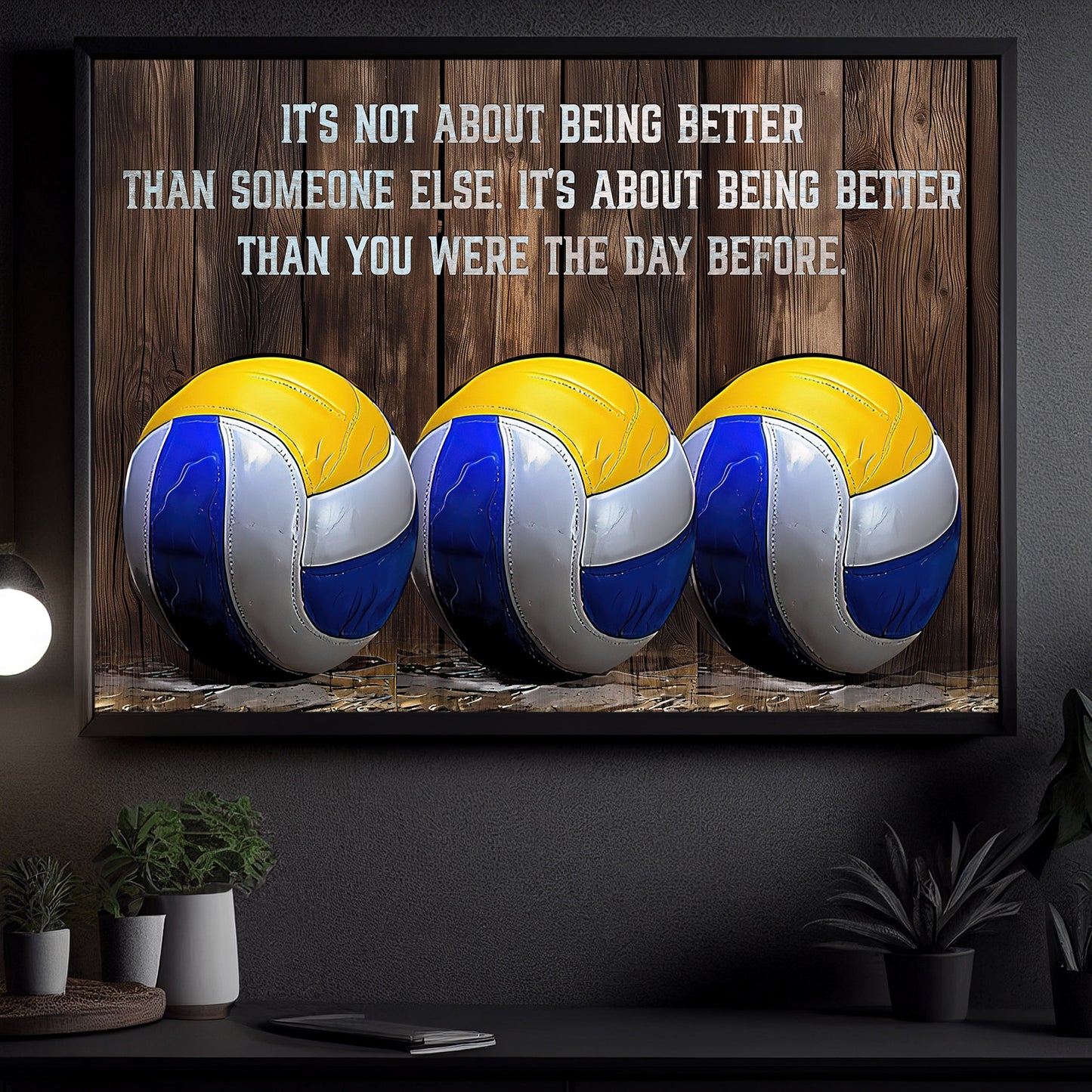 Motivational Volleyball Canvas Painting, Better Than You Were The Day Before, Inspirational Quotes Wall Art Decor, Poster Gift For Volleyball Lovers, Volleyball Players