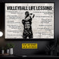 Volleyball Life Lessons, Personalized Motivational Volleyball Canvas Painting, Inspirational Quotes Wall Art Decor, Poster Gift For Volleyball Lovers