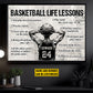 Basketball Life Lessons Believe In Yourself, Personalized Motivational Basketball Canvas Painting, Inspirational Quotes Wall Art Decor, Poster Gift For Basketball Lovers