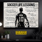 Soccer Life Lessons, Personalized Motivational Soccer Boy Canvas Painting, Inspirational Quotes Wall Art Decor, Poster Gift For Soccer Lovers