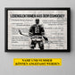 Hockey Lebenslektionen, personalisierte motivierende Hockey-Leinwandmalerei, inspirierende Zitate für Wandkunstdekoration, Poster-Geschenk für Hockeyliebhaber