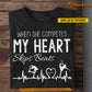 Personalized Ice Skating Dad Mom Girl T-shirt, When She Competes My Heart Skips Beats Sport Tees Gift For Ice Skating Lovers