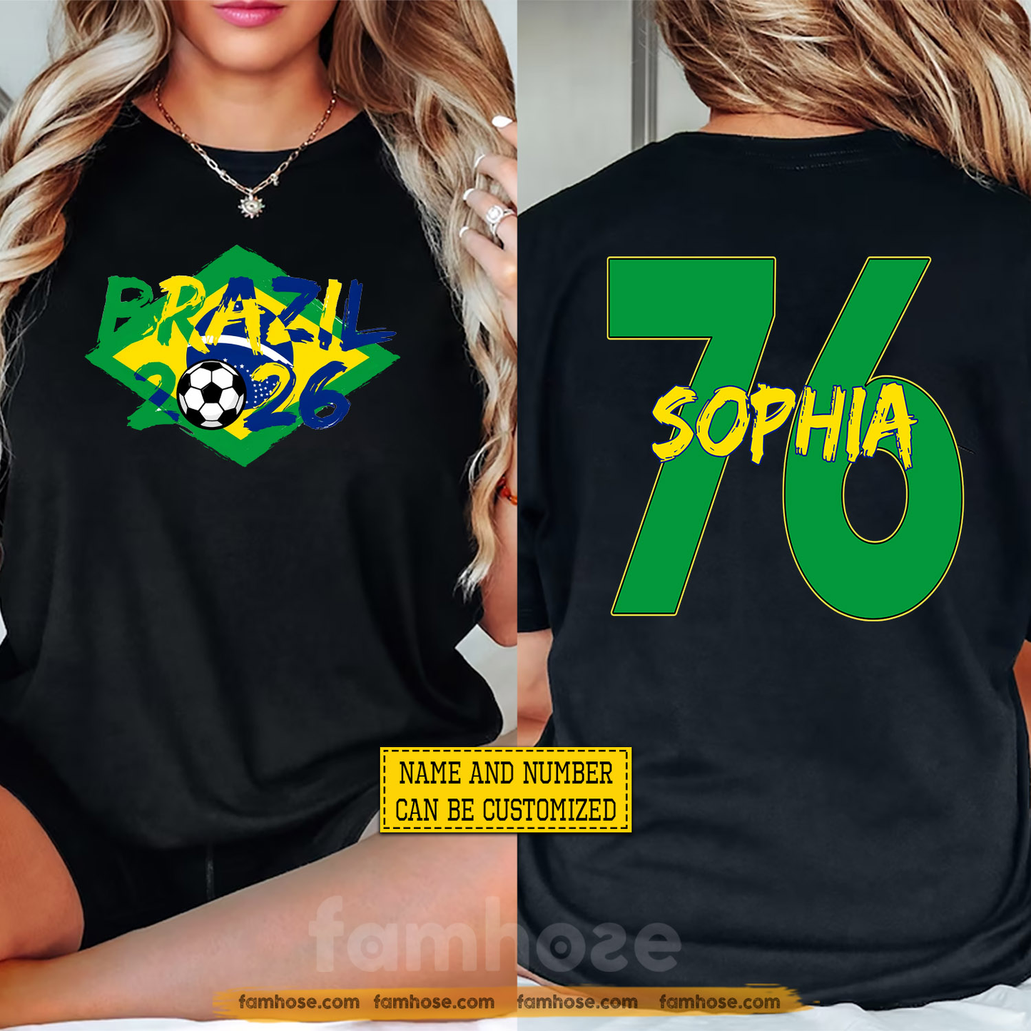 Personalized International Soccer Championship 2026 Two-sided T-shirt, Custom National Football Club Fan Tees Sport Gift