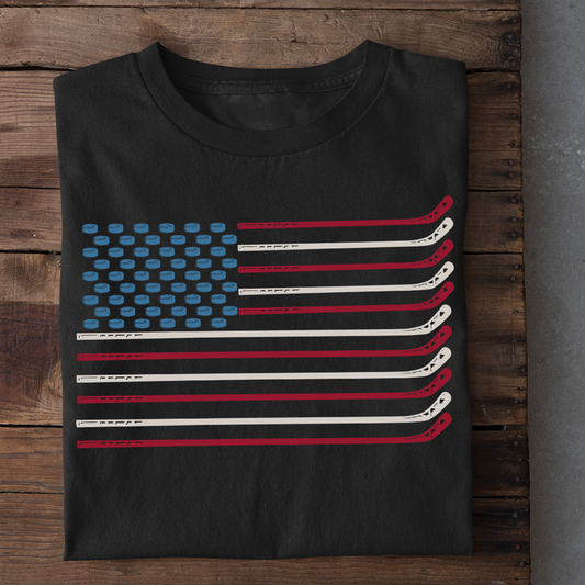Hockey T-shirt July 4th American Hockey Independence Day Gift For Hockey Lovers Hockey Players