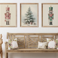 Set Of 3 Nutcrackers & Christmas Tree, Nutcrackers Canvas Painting, Xmas Wall Art Decor - Christmas Poster Gift