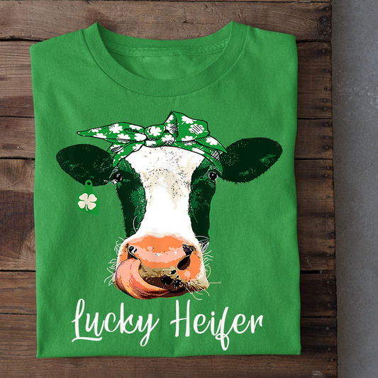 Patrick's Day Cow T-shirt, Lucky Heifer Irish Gift For Cow Lover, Farmer
