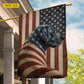 July 4th Labrador Retriever USA Garden Flag & House Flag, Wrapped In Freedom Labrador Retriever Dog Outdoor Decor, Independence Day Yard Flag Gift For Labrador Retriever Lover
