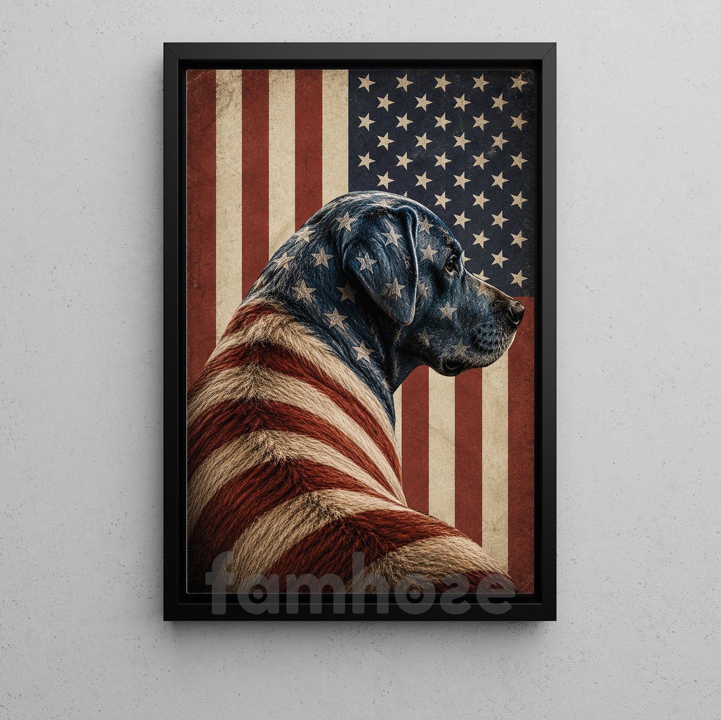 July 4th Labrador Retriever Dog Canvas Painting, Stars Stripes And Loyalty Wall Art Decor, Independence Day Poster Gift For Labrador Retriever Lover