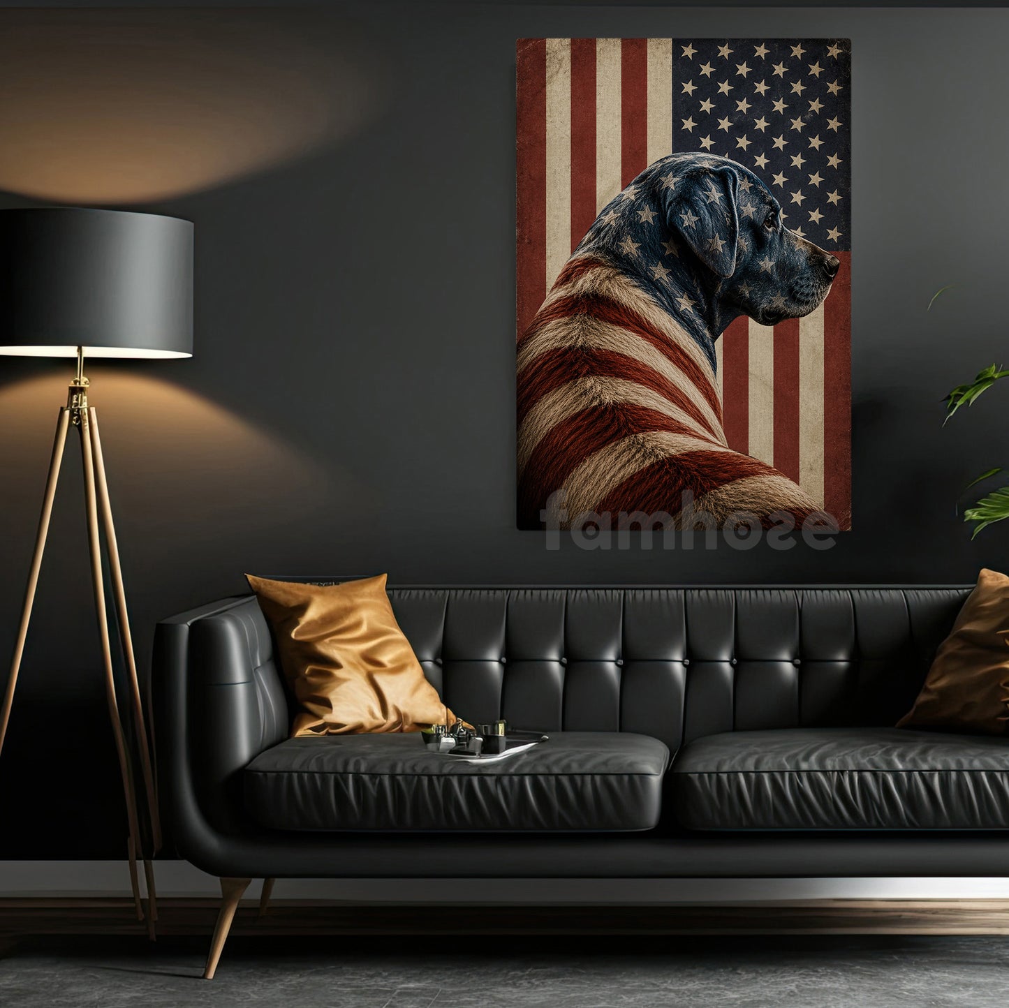 July 4th Labrador Retriever Dog Canvas Painting, Stars Stripes And Loyalty Wall Art Decor, Independence Day Poster Gift For Labrador Retriever Lover